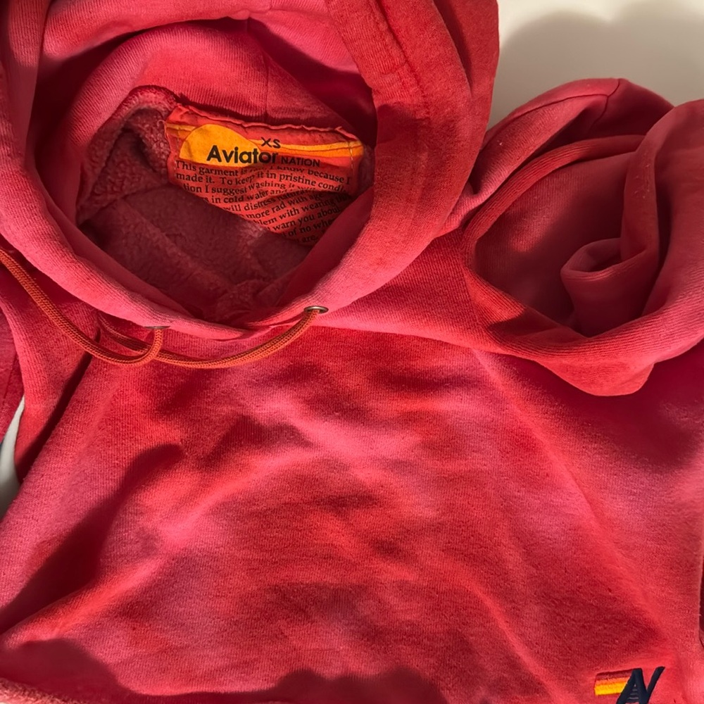 Aviator Nation Cropped Pink Tie Dye Sweatshirt